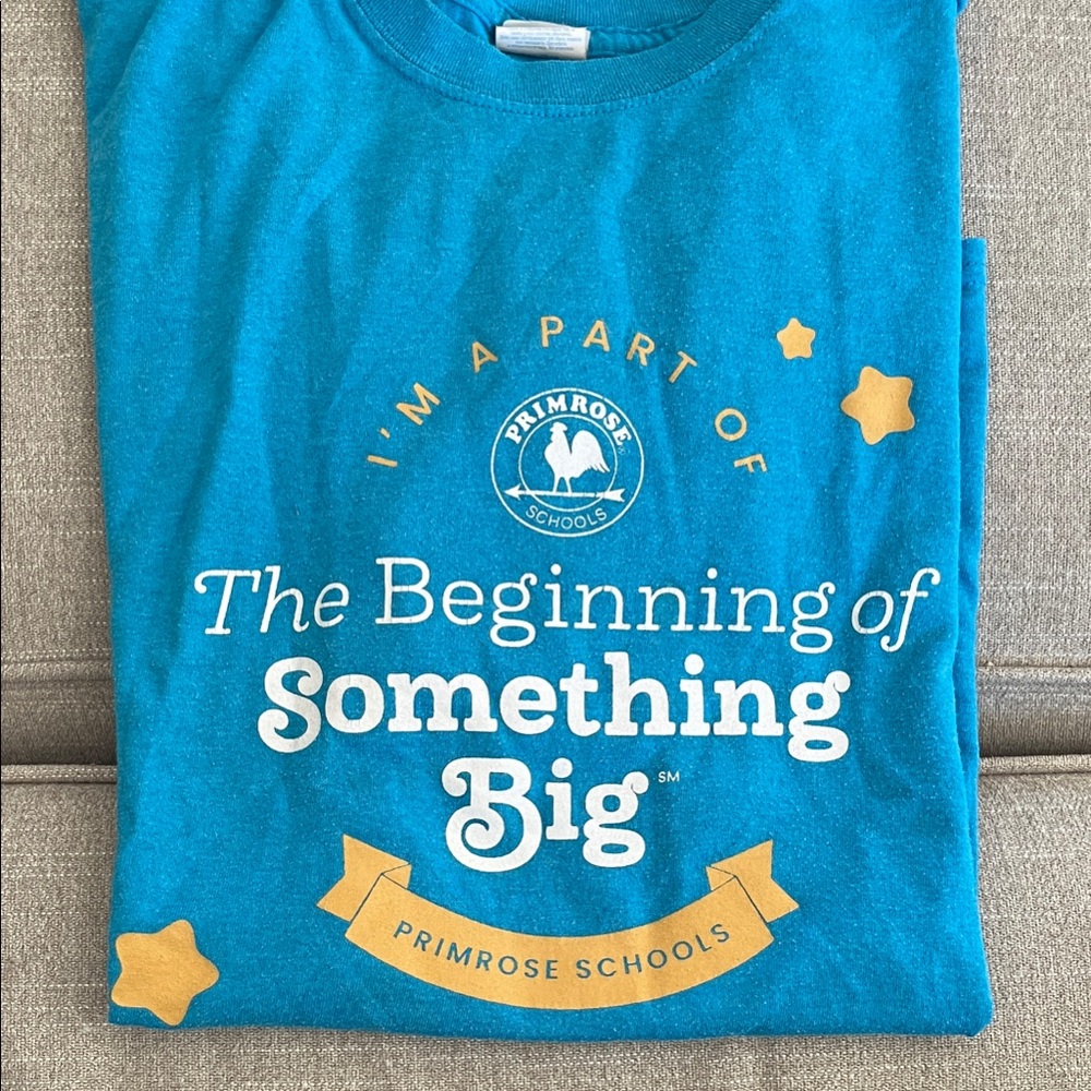 Primrose School Uniform Blue T-Shirt Size XL The Beginning Of Something Big